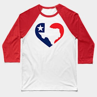 Texas Love Heart Baseball T-Shirt